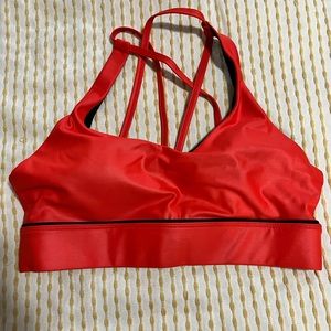 Zyia Red Sweetheart Metallic Strappy Bra size Large
